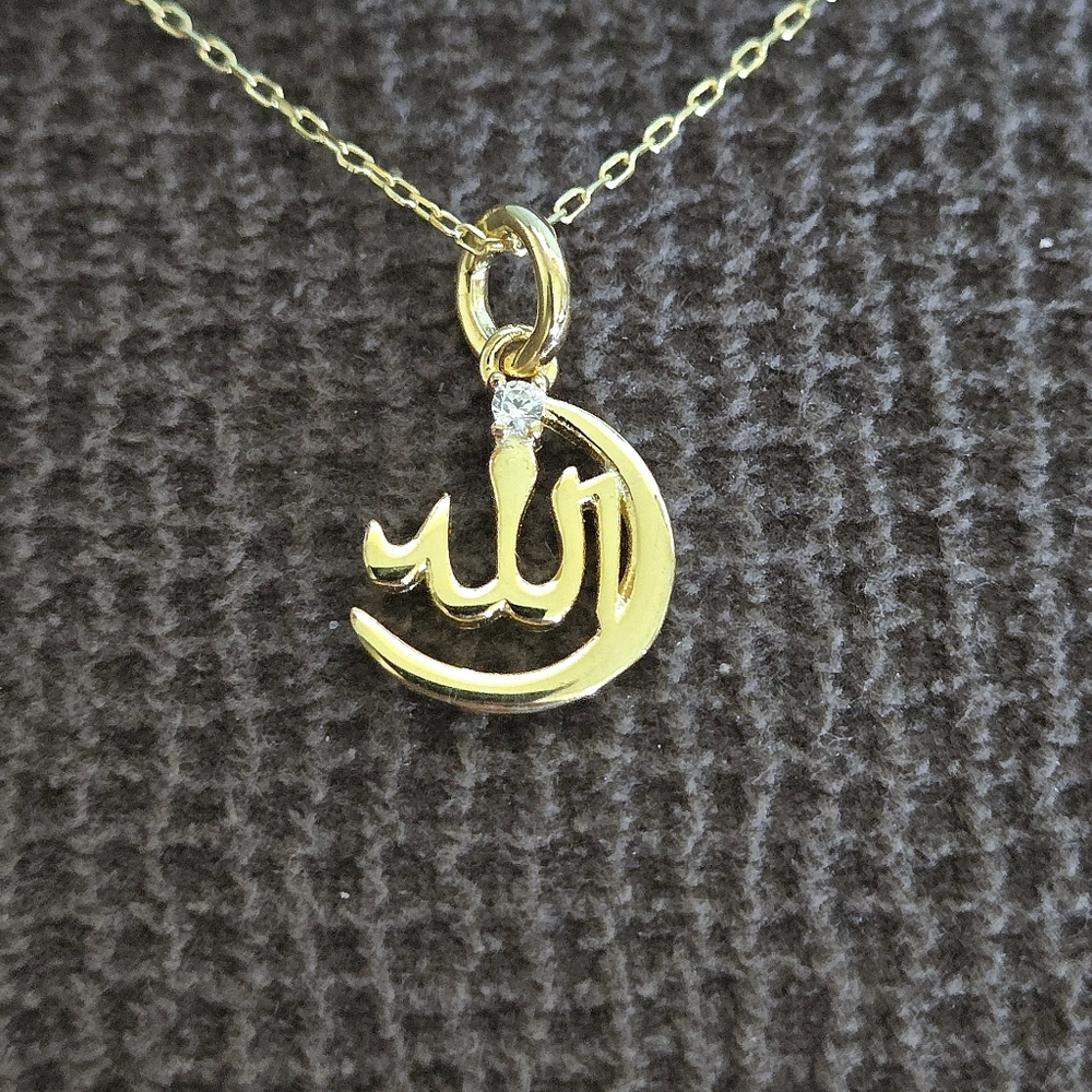 Lesa Michele "Allah"🕌 Crescent Moon and Star☪️ Pendant Necklace - NIB - Picture 8 of 16
